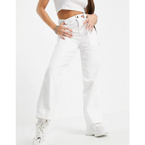 Topshop Carpenter Pant, Women's Size 12 {US} - White